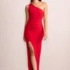 Ethereal | Red One Shoulder Ruched Split Maxi Dress -ENY Clothing Shop WB CL127117 EtherealRedOneShoulderRuchedSplitMaxiDress2
