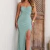 Dynamite | Green Pleated Bodice Split Maxi Dress -ENY Clothing Shop WB CL127137 Dynamite SagePleatedBodiceSplitMaxiDress4