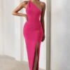Dressing Up | Hot Pink One Shoulder Maxi Dress With Open Back Detail -ENY Clothing Shop WB CL127621 DressingUpHotPinkOneShoulderMaxiDressWithOpenBackDetail1