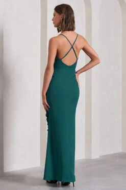 Run The World | Bottle Green Sweetheart Neckline Ruffle Maxi Dress -ENY Clothing Shop WB CL127687047 RunTheWorldBottleGreenSweetheartNecklineRuffleMaxiDress14