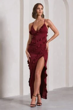 Run The World | Burgundy Sweetheart Neckline Ruffle Maxi Dress -ENY Clothing Shop WB CL127687069 RunTheWorldBurgundySweetheartNecklineRuffleMaxiDress1 2cb5cde2 082d 44c9 980a 61434e465d96