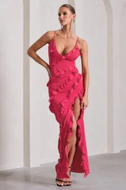 Run The World | Hot Pink Sweetheart Neckline Ruffle Maxi Dress 11 Run The World | Hot Pink Sweetheart Neckline Ruffle Maxi Dress -ENY Clothing Shop WB CL127687073 RunTheWorldHotPinkSweetheartNecklineRuffleMaxiDress2