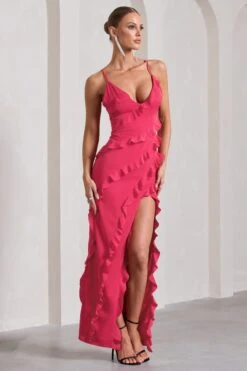 Run The World | Hot Pink Sweetheart Neckline Ruffle Maxi Dress 10 Run The World | Hot Pink Sweetheart Neckline Ruffle Maxi Dress -ENY Clothing Shop WB CL127687073 RunTheWorldHotPinkSweetheartNecklineRuffleMaxiDress7