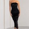 My Lady | Black Velvet Strapless Bodycon Ruched Maxi Dress 1 My Lady | Black Velvet Strapless Bodycon Ruched Maxi Dress -ENY Clothing Shop WB CL128171 MyLadyBlackVelvetStraplessBodyconRuchedMidiDress0