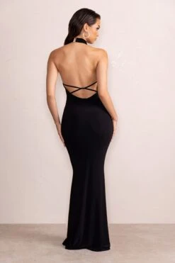 Safiya | Black Cowl Neck Low Back Twist Strap Detail Maxi Dress 8 Safiya | Black Cowl Neck Low Back Twist Strap Detail Maxi Dress -ENY Clothing Shop WB CL128182 SafiyaBlackCowlNeckLowBackTwistStrapDetailMaxiDress6