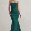 Adele | Bottle Green Backless Ruched Fishtail Cami Maxi Dress -ENY Clothing Shop WB CL128390 AdeleBottleGreenRuchedFishtailCamiMaxiDress4 1dce6b93 ad7f 4c4c b560 72bb5b31a0d4