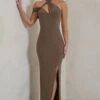 Clementine | Mocha Asymmetric Neckline Maxi Dress With Thigh Split -ENY Clothing Shop WB CL128398 ClementineMochaAsymmetricNecklineMaxiDressWithThighSplit0 435f961f 531e 4c0d 9f1d bd06965a13b8