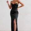 Coraline | Black Strapless Maxi Dress With Split 1 Coraline | Black Strapless Maxi Dress With Split -ENY Clothing Shop WB CL128413 Coraline BlackStraplessMaxidressWithSplit3
