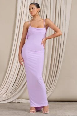 Flute | Lilac Bodycon Maxi Dress With Ruched Ruffled Back 11 Flute | Lilac Bodycon Maxi Dress With Ruched Ruffled Back -ENY Clothing Shop WB CL128443098 FluteLilacBodyconMaxiDressWithRuchedRuffledBack1