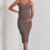 Lisbon | Mocha Maternity Square Neck Ruched Midi Dress -ENY Clothing Shop WB CL128472038 Lisbon MochaMaternitySquareNeckRuchedMidiDress1