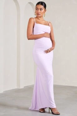 Flute | Lilac Maternity Cowl Bodycon Cami Maxi Dress -ENY Clothing Shop WB CL128482098 FluteLilacMaternityCowlBodyconCamiMidiDress2