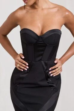 Custom | Black Satin Sweetheart Corset Fishtail Maxi Dress 17 Custom | Black Satin Sweetheart Corset Fishtail Maxi Dress -ENY Clothing Shop WB CL128719002 CustomBlackSatinSweetheartCorsetFishtailMaxiDress5