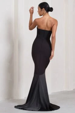 Custom | Black Satin Sweetheart Corset Fishtail Maxi Dress 16 Custom | Black Satin Sweetheart Corset Fishtail Maxi Dress -ENY Clothing Shop WB CL128719002 CustomBlackSatinSweetheartCorsetFishtailMaxiDress7