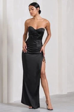 Expose | Black Satin Sweetheart Corset Asymmetric Maxi Dress -ENY Clothing Shop WB CL128728002 ExposeBlackSatinSweetheartCorsetAsymmetricMaxiDress0 60da3798 f050 492b 85af 8cb1c93e9048