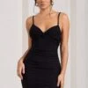Selene | Black Ruched Strappy Twisted Bodycon Mini Dress 2 Selene | Black Ruched Strappy Twisted Bodycon Mini Dress -ENY Clothing Shop WB CL128838002 Selene BlackRuchedStrappyTwistedBodyconMiniDress2