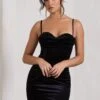 Starstruck | Black Velvet Strappy Corset Mini Dress