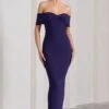 Vivienne | Blackberry Bardot Open-Back Maxi Dress 1 Vivienne | Blackberry Bardot Open-Back Maxi Dress -ENY Clothing Shop WB CL128862162 VivienneBlackberryBardotOpen BackMaxiDress1