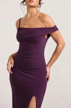 On Film | Burgundy Asymmetric Strappy Split Maxi Dress -ENY Clothing Shop WB CL128889069 OnFilm BurgundyAsymmetricStrappySplitMaxiDress5