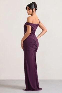 On Film | Burgundy Asymmetric Strappy Split Maxi Dress -ENY Clothing Shop WB CL128889069 OnFilm BurgundyAsymmetricStrappySplitMaxiDress6