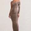 Afterparty | Mocha Ruched Asymmetric Bodycon Maxi Dress -ENY Clothing Shop WB CL128901038 Afterparty MochaRuchedAsymmetricBodyconMaxiDress1 4699571b df50 4715 819c 5c8d37047986