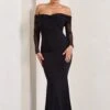 Alex | Black Bardot Twist Maxi Dress