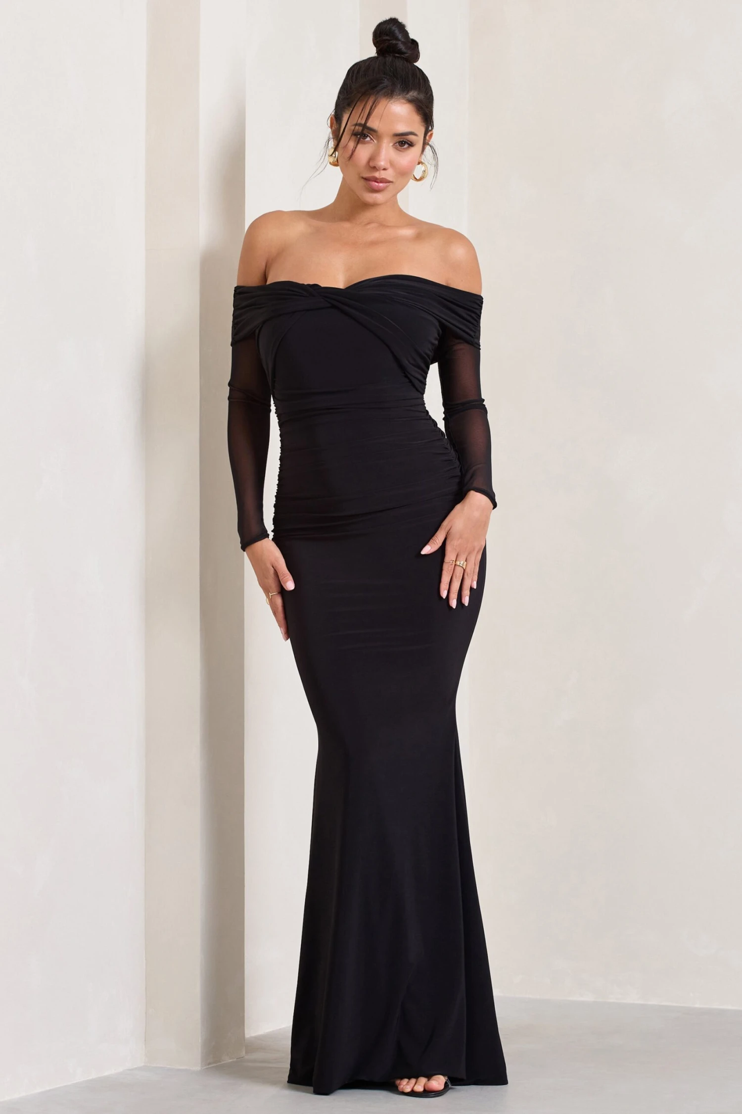 Alex | Black Bardot Twist Maxi Dress 3 Alex | Black Bardot Twist Maxi Dress