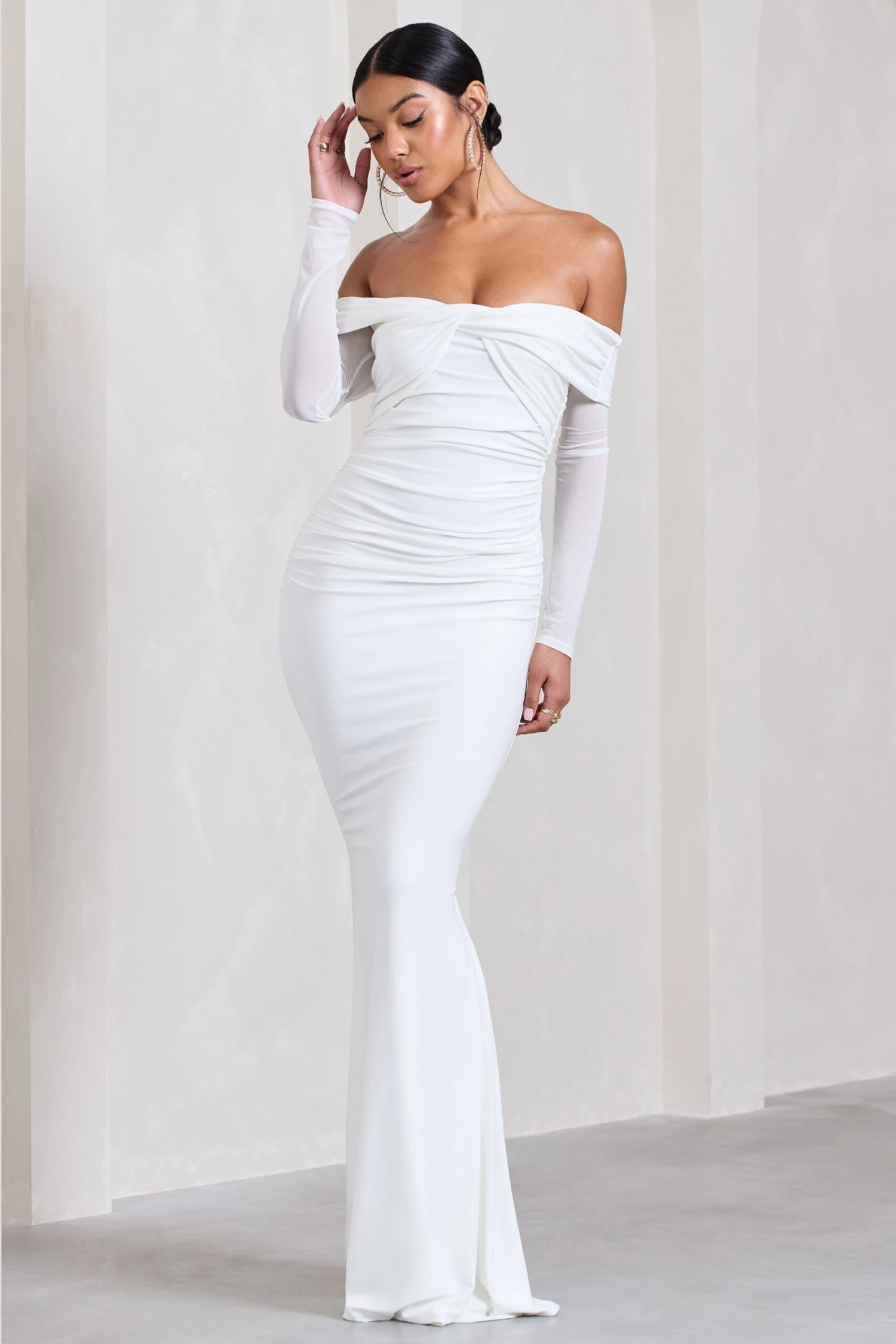 Alex | White Bardot Twist Maxi Dress 7 Alex | White Bardot Twist Maxi Dress - Image 5