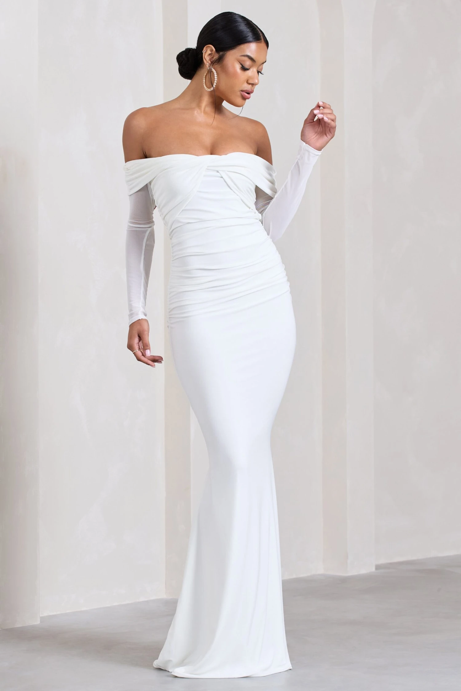 Alex | White Bardot Twist Maxi Dress 6 Alex | White Bardot Twist Maxi Dress - Image 4