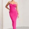 Evita | Hot Pink Sweetheart Twist Detail Maxi Dress -ENY Clothing Shop WB CL128975073 EvitaHotPinkSweetheartTwistDetailMaxiDress0