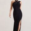 Ignite | Black Strappy Halter-Neck Asymmetric Maxi Dress -ENY Clothing Shop WB CL128991002 IgniteBlackStrappyHalter NeckAsymmetricMaxiDress1