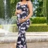 Phantasy | Black Floral Maternity Cowl Neck Maxi Dress -ENY Clothing Shop WB CL129213155 PhantasyBlackFloralMaternityCowlNeckMaxiDress1