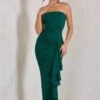 Fleur | Bottle Green Bandeau Ruffle Maxi Dress -ENY Clothing Shop WB CL129323 FleurBottleGreenBandeauRuffleMaxiDress1 d8378184 9f7c 4db7 86ad 03612591d207