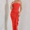 Fleur | Coral Bandeau Ruffle Maxi Dress 2 Fleur | Coral Bandeau Ruffle Maxi Dress -ENY Clothing Shop WB CL129323 FleurCoralBandeauRuffleMaxiDress1 0a788008 0545 4781 852a 05ad175a903d