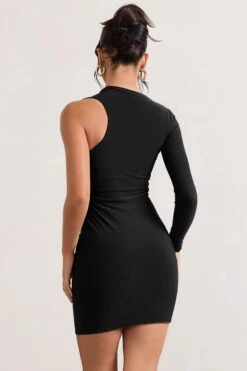 Siren | Black One Shoulder Bodycon Mini Dress -ENY Clothing Shop WB CL129344067 SirenBlackOneShoulderBodyconMiniDress4