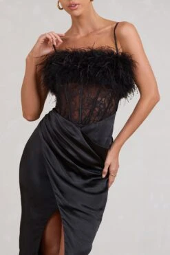 Countess | Black Lace Corset Maxi Dress With Feather Trim -ENY Clothing Shop WB CL129365002 CountessBlackLaceCorsetMaxiDressWithFeatherTrim4 be272608 3ab4 4531 aa56 60669224ad6b
