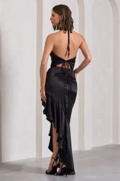 Lady Rosselini | Black Strappy Asymmetric Ruffled Maxi Dress 8 Lady Rosselini | Black Strappy Asymmetric Ruffled Maxi Dress -ENY Clothing Shop WB CL129419002 LadyRosseliniBlackStrappyAsymmetricRuffledMaxiDress7