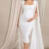 Meaningful | White Maternity Midi Dress With Cape Sleeves -ENY Clothing Shop WB CL129558005 MeaningfulWhiteMaternityMidiDressWithCapeSleeves1