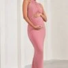 In My Heart | Blush Pink Mesh Halter-Neck Sleeveless Maternity Maxi Dress -ENY Clothing Shop WB CL129569081 InMyHeartBlushPinkMeshHalter NeckSleevelessMaternityMaxiDress0