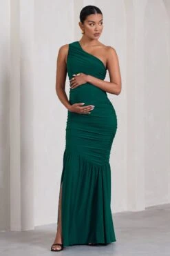 Make My Day | Bottle Green One-Shoulder Ruched Split Maternity Maxi Dress 11 Make My Day | Bottle Green One-Shoulder Ruched Split Maternity Maxi Dress -ENY Clothing Shop WB CL129587047 MakeMyDayBottleGreenOne ShoulderRuchedSplitMaternityMaxiDress3