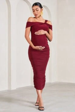 Theodora | Berry Strappy Asymmetric Maternity Midi Dress -ENY Clothing Shop WB CL129603069 TheodoraBerryStrappyAsymmetricMaternityMidiDress3 414d7f06 5a3d 4cd0 b04f 52e017fd6ee0