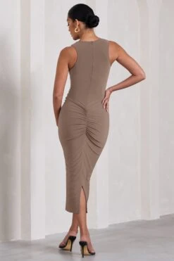 Paige | Mocha Sleeveless Split Maternity Midi Dress 8 Paige | Mocha Sleeveless Split Maternity Midi Dress -ENY Clothing Shop WB CL129608038 PaigeMochaSleevelessSplitMaternityMidiDress7