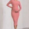 Embrace | Blush Pink Long-Sleeved Maternity Midi Dress 2 Embrace | Blush Pink Long-Sleeved Maternity Midi Dress -ENY Clothing Shop WB CL129610081 EmbraceBlushPinkLong SleevedMaternityMidiDress2