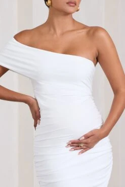 Remember Me | White Maternity One Shoulder Midi Dress 10 Remember Me | White Maternity One Shoulder Midi Dress -ENY Clothing Shop WB CL129664006 RememberMeWhiteMaternityOneShoulderMidiDress5
