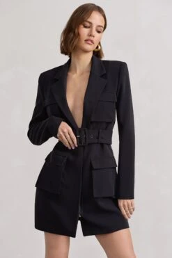 Genesis | Black Belted Utility Blazer Dress -ENY Clothing Shop WB CL129748002 GenesisBlackBeltedUtilityBlazerDress12 5f94e0a2 d88b 4250 b4ea b36fb7751c4a