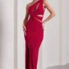Emmy | Red Asymmetric Cut-Out Split Maxi Dress 1 Emmy | Red Asymmetric Cut-Out Split Maxi Dress -ENY Clothing Shop WB CL129769004 EmmyRedAsymmetricCut OutSplitMaxiDress0