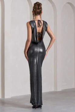 Night To Remember | Silver Metallic Open-Back Split Maxi Dress -ENY Clothing Shop WB CL129787013 NightToRememberSilverMetallicOpen BackSplitMaxiDress8 abf71fa6 0322 49cb a6d4 0b9b9ae08984