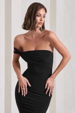 Eviana | Black Bodycon Sleeveless Twist Midi Dress -ENY Clothing Shop WB CL129802102 EvianaBlackBodyconSleevelessTwistMidiDress82