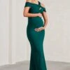 Captivating | Bottle Green Strappy Asymmetric Cut-Out Maternity Maxi Dress -ENY Clothing Shop WB CL129820047 CaptivatingBottleGreenStrappyAsymmetricCut OutMaternityMaxiDress2