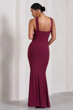 Cross My Heart | Burgundy Sleeveless Cross-Neck Maternity Maxi Dress -ENY Clothing Shop WB CL129867069 CrossMyHeartBurgundySleevelessCross NeckMaternityMaxiDress8