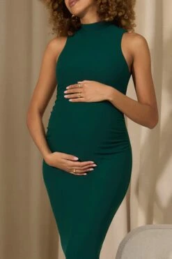 Anika | Bottle Green High-Neck Sleeveless Split Maternity Maxi Dress -ENY Clothing Shop WB CL129951047 AnikaBottleGreenHigh NeckSleevelessSplitMaternityMaxiDress0 9bfaa3f5 1982 4d96 b7cc 2315e9af8d89